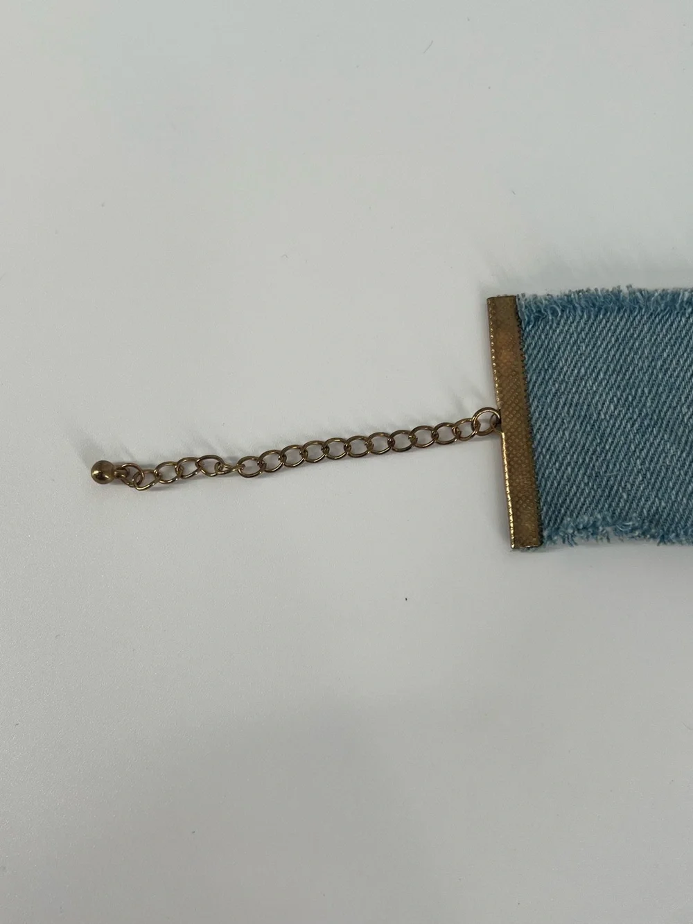 Handmade Denim Blue Crystal Applique Choker Necklace Y2K Inspired